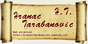 Hranac Tarabanović vizit kartica